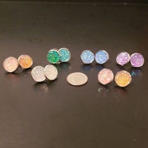 Druzy stone earring 6 sets